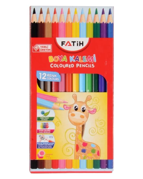 Fatih 12 Renk Kuru Boya Kalemi