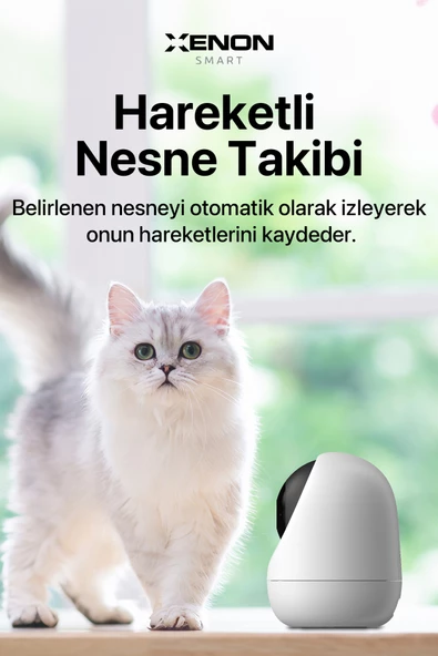 Xenon Smart Akıllı Wifi Kamera, Gece Görüşlü İç Mekan Kamerası, PTZ Yön Kontrol, Hareket Ses Algılama - Resim 2