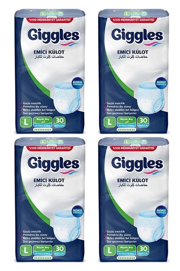 GİGGLES Yetişkin Emici Külot Large 30'lu 4 Paket (120 ADET)