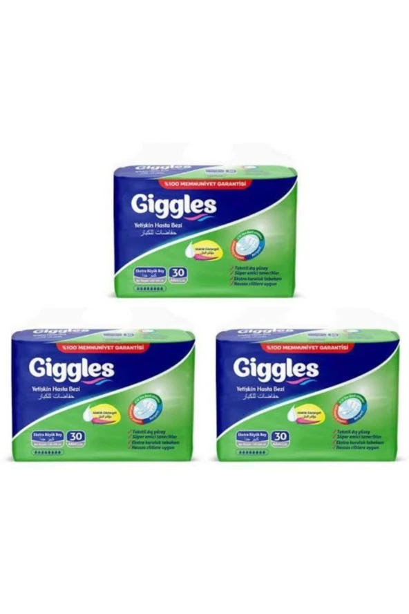 GİGGLES Hasta Bezi 30 Lu Xl 3 Paket