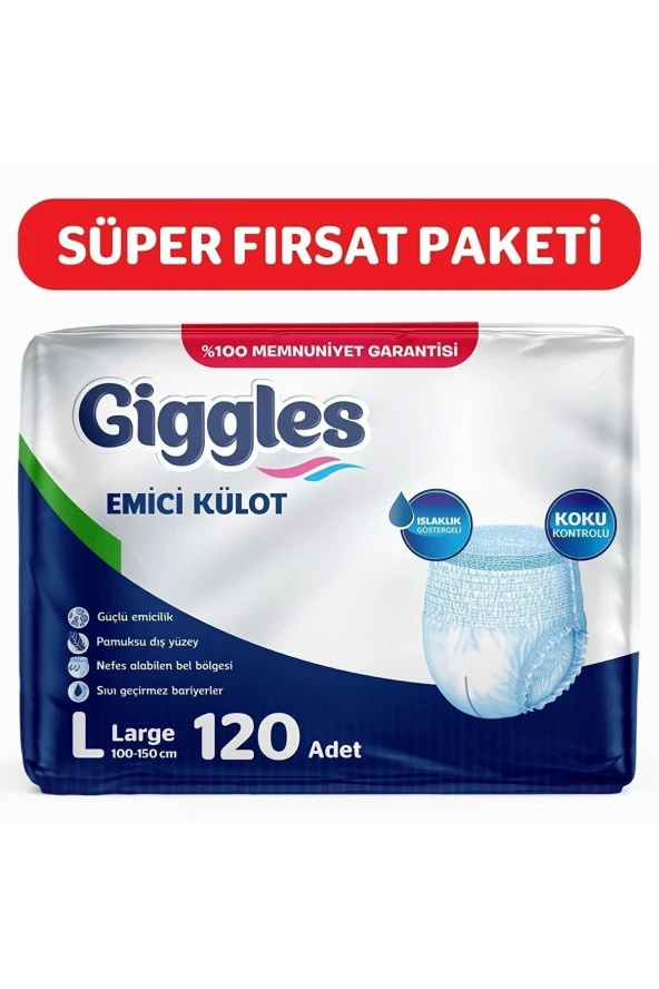 GİGGLES Yetişkin Emici Külot Large 30'lu 4 Paket (120 ADET)