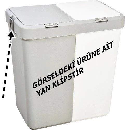 Motek Çamaşır Sepeti Çöp Kovası Yedek Yan Klips 40-80 Litre Uyumlu 1ADET - 4