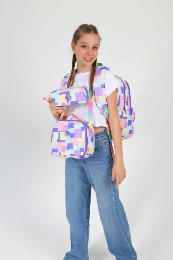 Kaukko Rainbow Sırt Çantası Square Puple K1753 - Resim 3