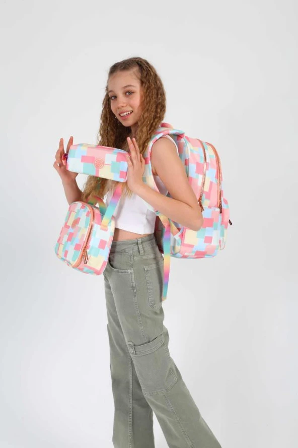 Kaukko Rainbow Sırt Çantası Square Salmon K1754 ürün görseli