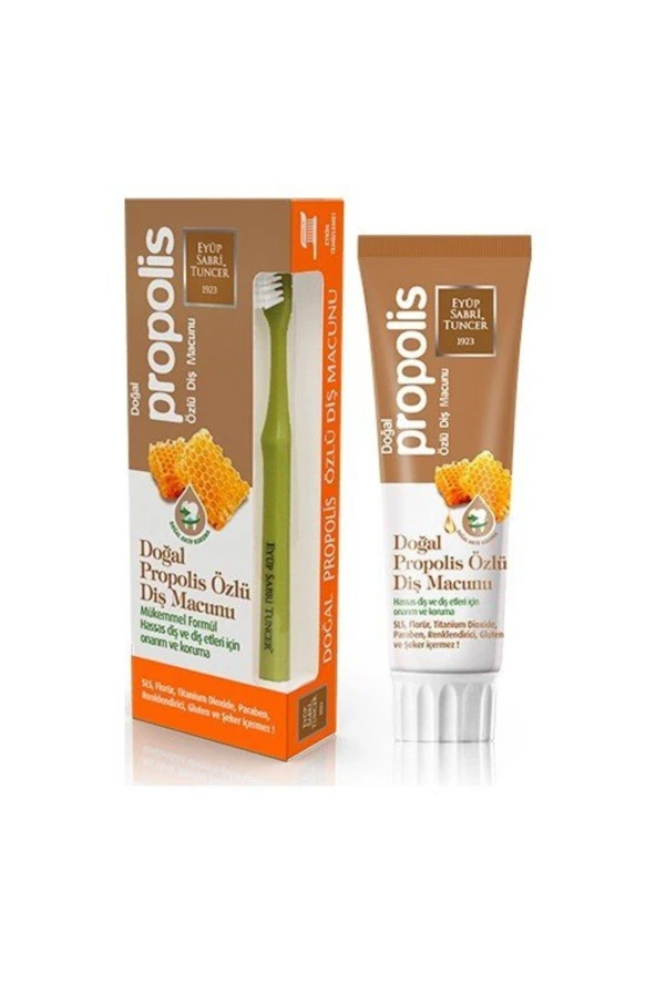 EYÜP SABRİ TUNCER Doğal Propolis Özlü Diş Macunu 75 ml Diş Fırçası Hediyeli