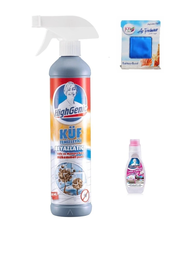 HİGHGENİC Küf Temizleyici Beyazlatıcı 500 ml - 1 Adet Fırçalı Leke Çıkarıcı 200 ml - Oda Kokusu