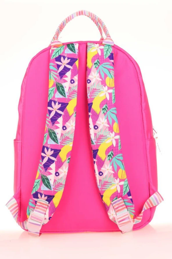 Kaukko Double Stripe Sırt Çantası Pink K1762 - Resim 6