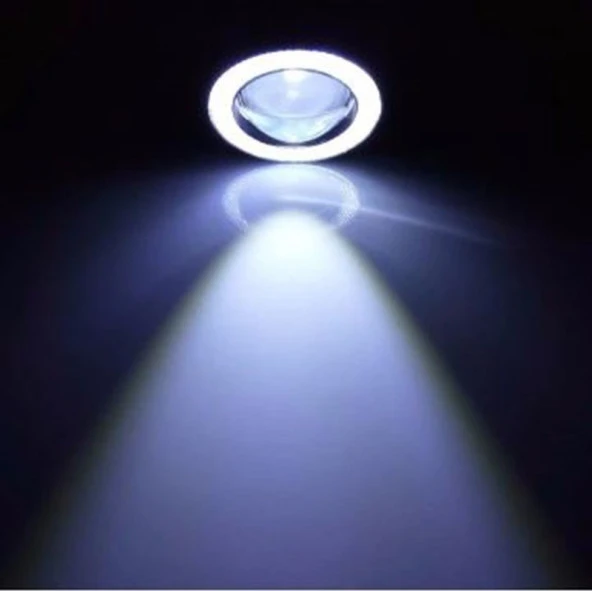 89 mm Beyaz Mercekli Angel LED Halkalı Sis Farı - 3