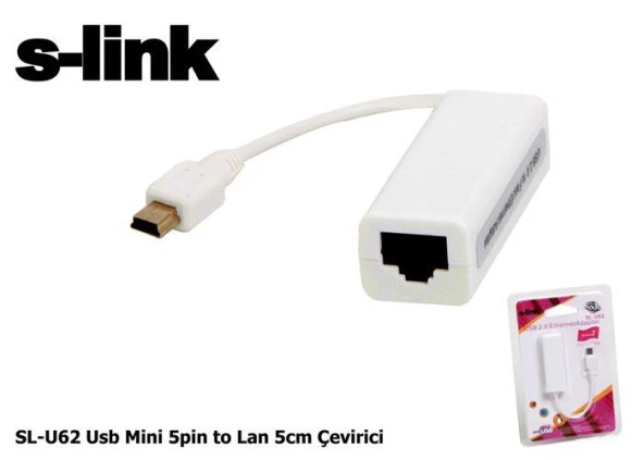 S-link SL-U62 Usb Mini 5pin to Lan 5cm Çevirici - 3