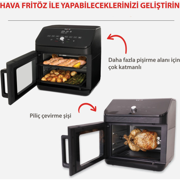 Instant 13 Litre 9 Programlı Ufak Boyutlu Yapışmaz ve Yıkanabilir Aksesuarlı Air Fryer Fırın - 3