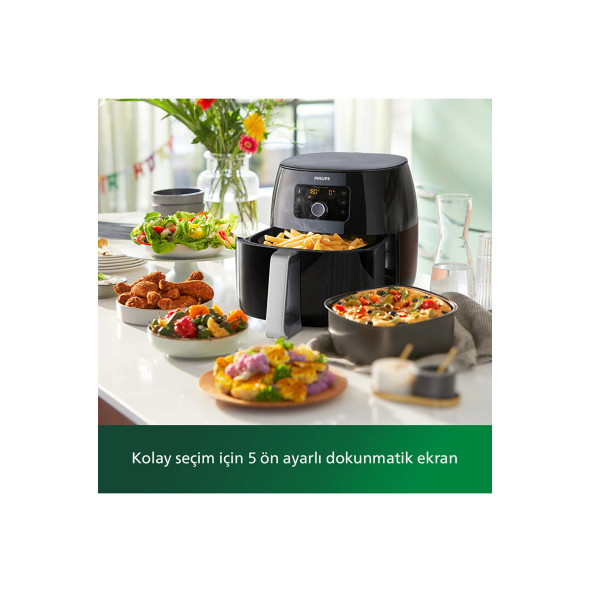 Philips Avance Collection Airfryer XXL Fritöz, 1.4kg, 7.3L Kapasite, Siyah, HD9650/90 - 3