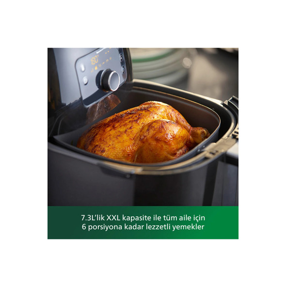 Philips Avance Collection Airfryer XXL Fritöz, 1.4kg, 7.3L Kapasite, Siyah, HD9650/90 - 6