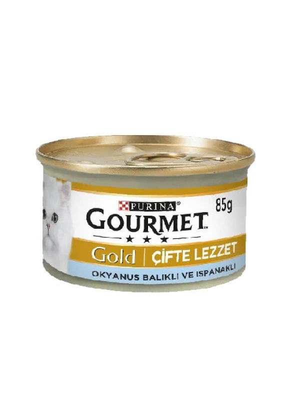 Gourmet Gold Balık ve Ispanak Çifte Lezzet Kedi Konservesi 85 gr