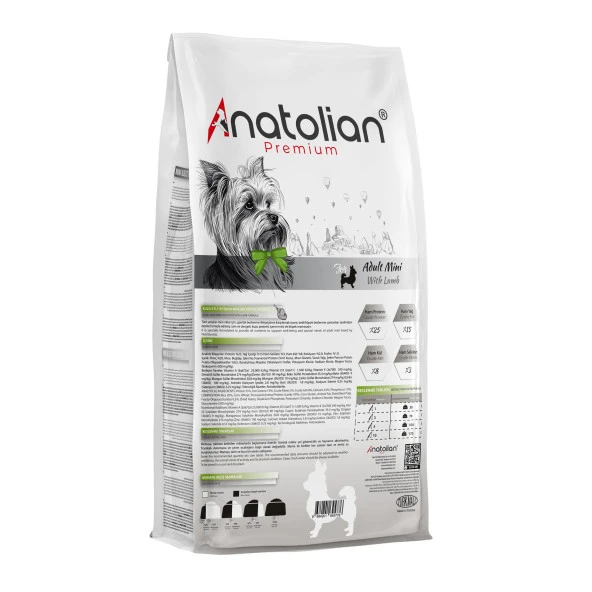 Anatolian Premium Mini Adult Lamb Kuzulu Yetişkin Küçük Irk Köpek Maması 2 Kg - 2