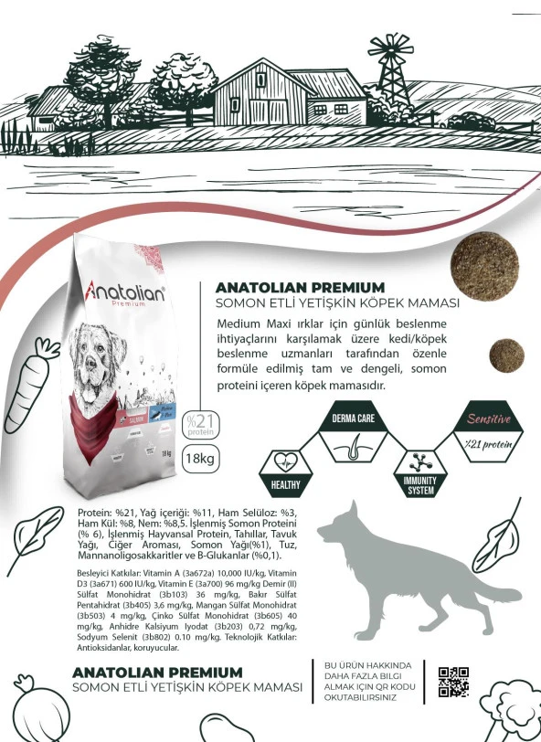Anatolian Premium Somonlu Yetişkin Köpek Maması 18 kg - 6