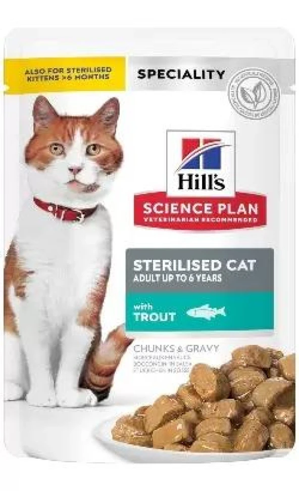 Hill's Science Plan Sterilised Alabalıklı Kısır Kedi Yaş Mama 85 gr x 12 adet