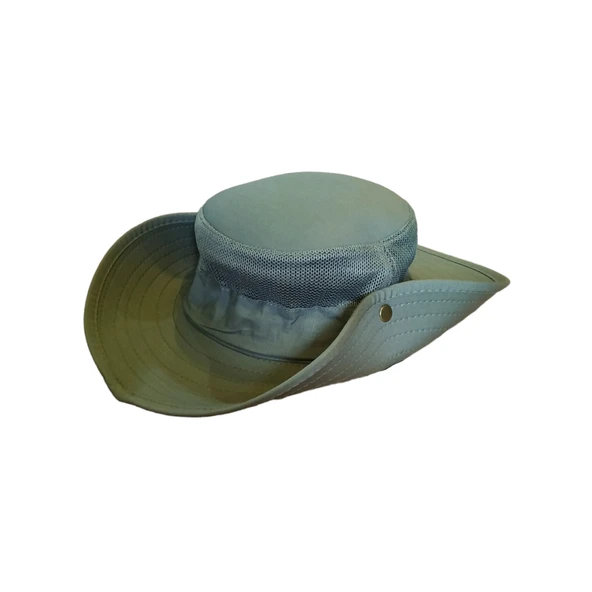 Yazlık Fileli Fötr Haki Renkli Şapka - Resim 2