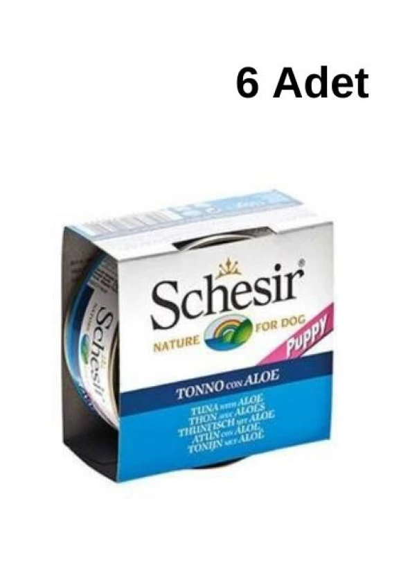 Schesir Ton Balıklı Aloe Veralı Yavru Köpek Konservesi 150 Gr x6