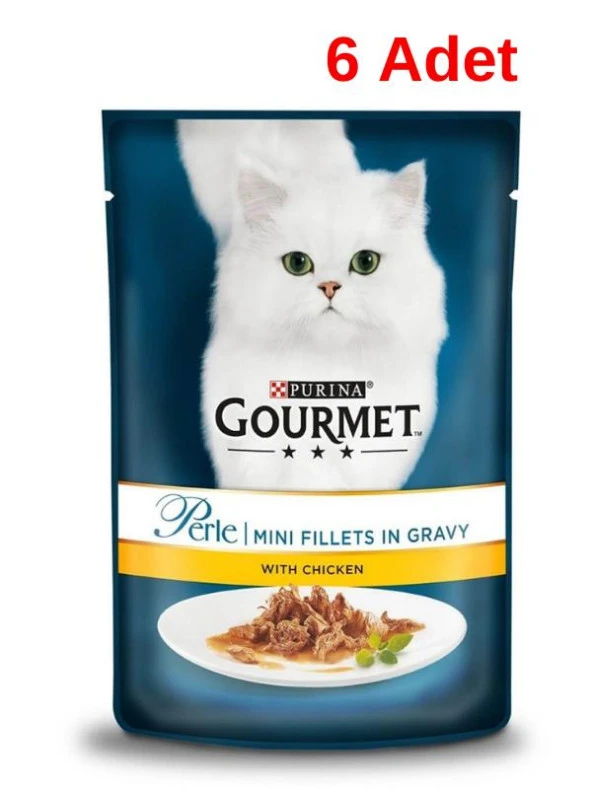 Gourmet Perle Izgara Tavuk Kedi Konserve Mama 85 Gr x 6 Adet