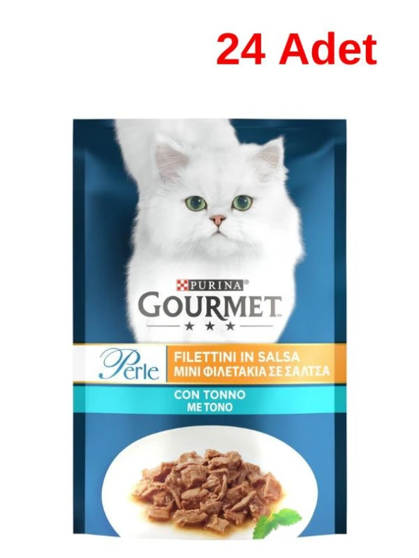 Gourmet Perle Izgara Ton Balıklı Kedi Konserve Mama 85Gr x24 Adet