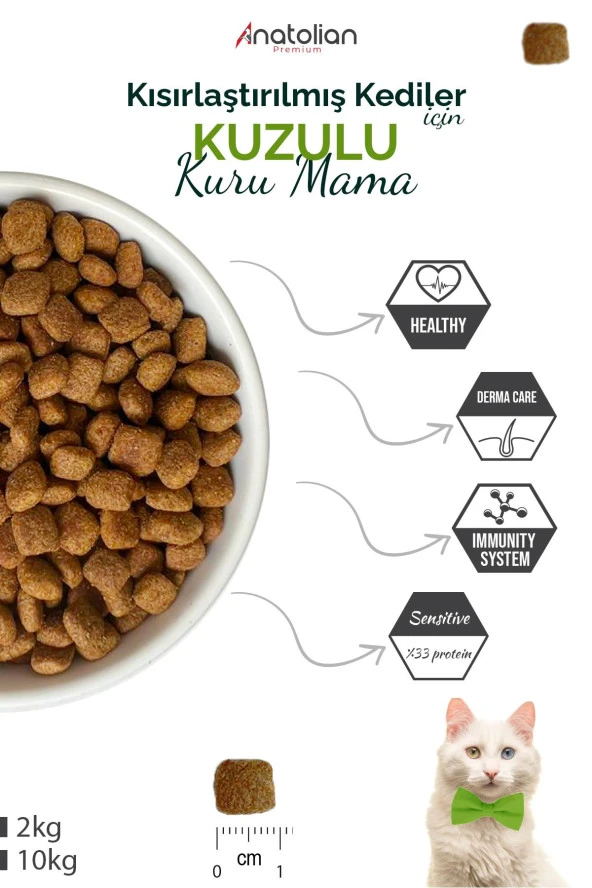 Anatolian Premium Sterilised Lamb Kuzulu Kısırlaştırılmış Kedi Maması 4 Kg - 3