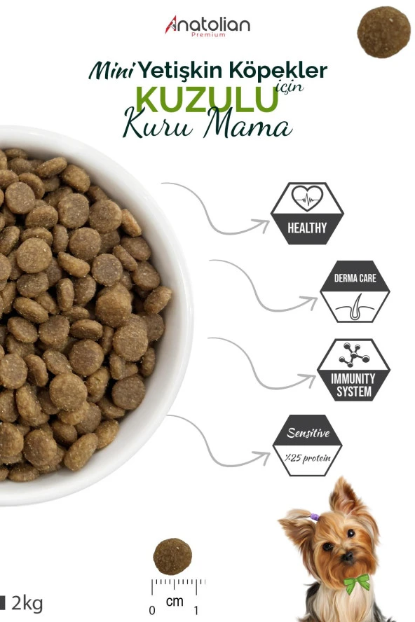 Anatolian Premium Mini Adult Lamb Kuzulu Yetişkin Küçük Irk Köpek Maması 4 Kg - 3