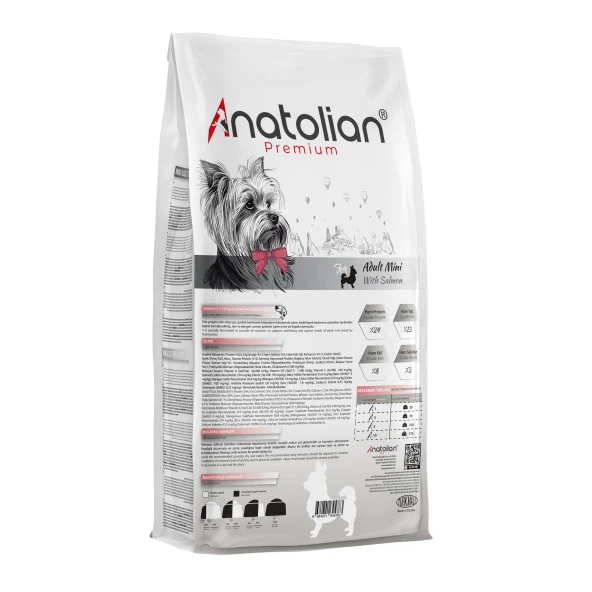 Anatolian Premium Mini Adult Salmon Somonlu Yetişkin Küçük Irk Köpek Maması 4 Kg - 2