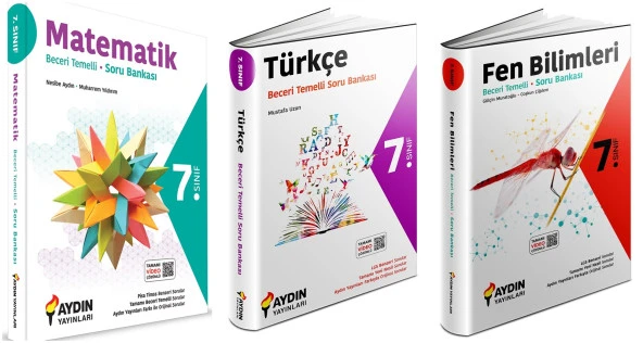 Aydın 2024 7. Sınıf Matematik + Türkçe + Fen Bilmileri Beceri Temelli Soru Bankası Seti 3 Kitap ürün görseli
