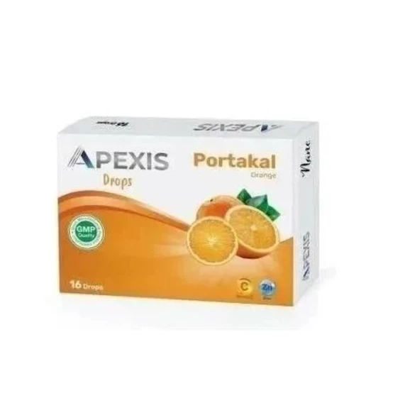 Apexis Drops Portakal Aromalı Pastil 16'lı