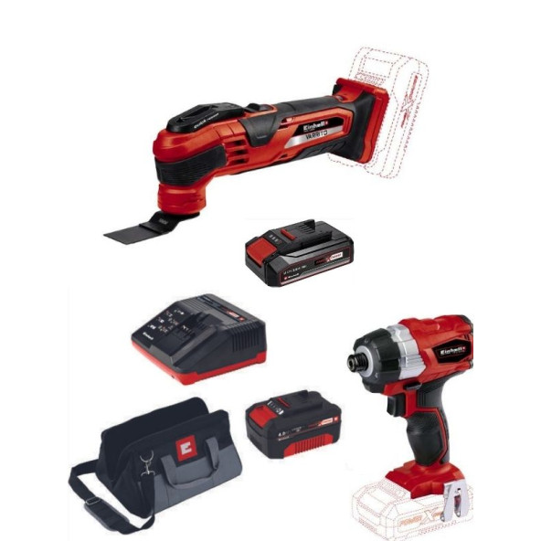 Einhell te-ci 18 li bl Vidalama Varrito Raspalama 2.5-4.0ah Kömürsüz Akülü Set