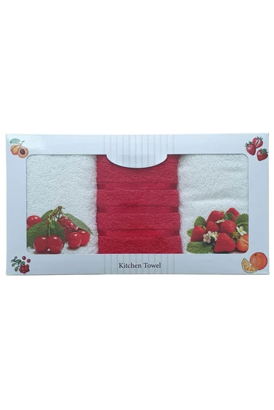 3 lü Meyve Baskılı %100 Pamuklu Mutfak Havlusu 30 x 50 Cm - 8