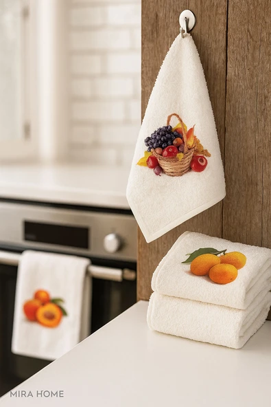 3 lü Meyve Baskılı %100 Pamuklu Mutfak Havlusu 30 x 50 Cm - 2