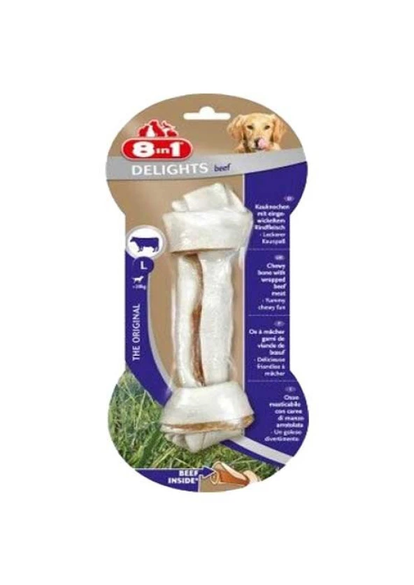 8 In 1 Delights Bones Biftekli Ağız Bakım Kemiği L Boy 85 Gr