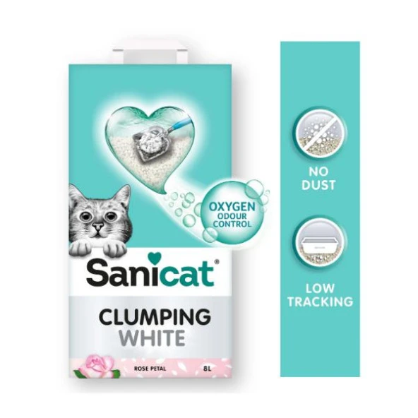 Sanicat Clumping White Rose Kedi Kumu 8L