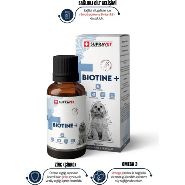 Supravet Biotine Dog Deri Tüy Sağlığı Damla 100 Ml