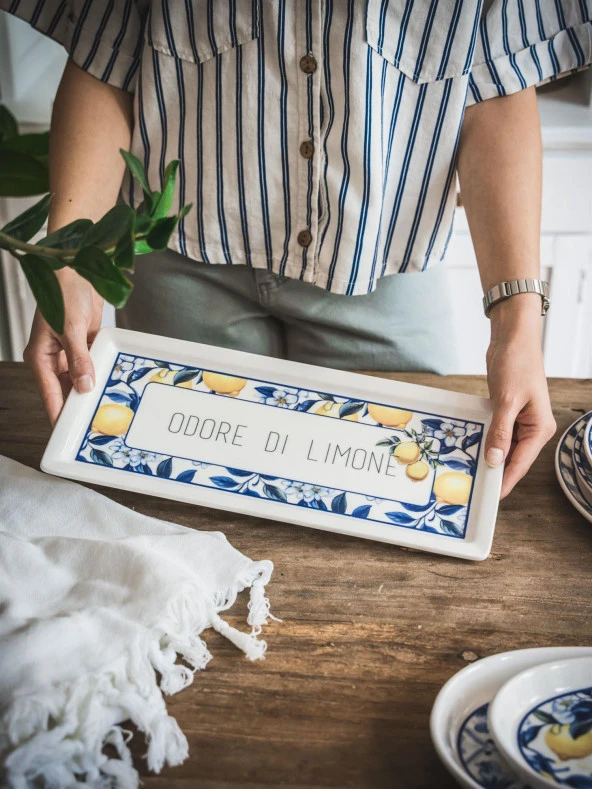 The Mia Odore Di Limone Dikdörtgen Servis 35x16 cm ODL0008 - Resim 3