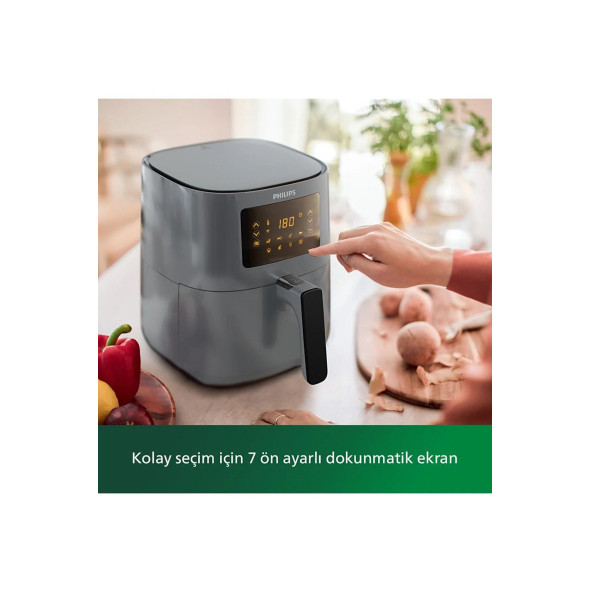 Philips 5000 Serisi Airfryer, Uzaktan Bağlantı, 0.8kg, 4.1L Kapasite, Gri, HD9255/60 - 3