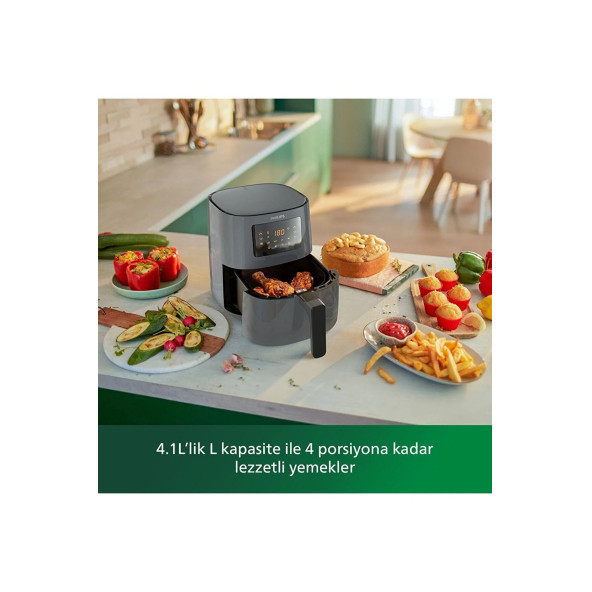 Philips 5000 Serisi Airfryer, Uzaktan Bağlantı, 0.8kg, 4.1L Kapasite, Gri, HD9255/60 - 4