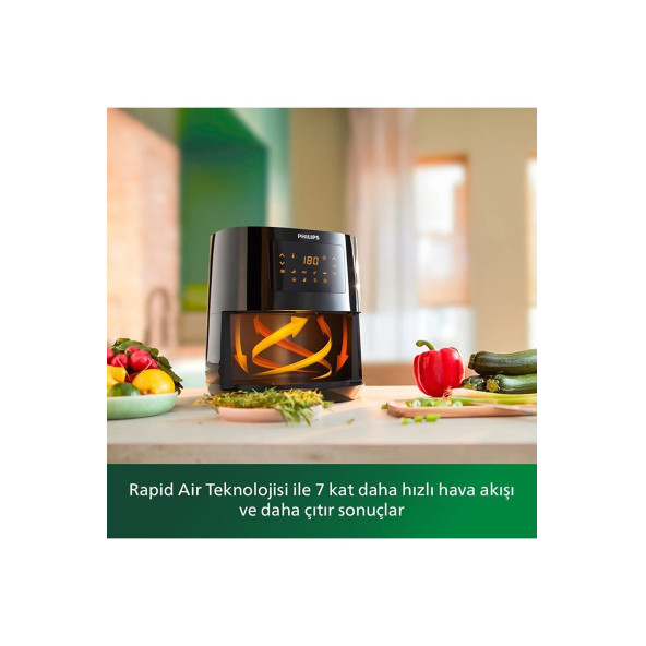 Philips 5000 Serisi Airfryer, Uzaktan Bağlantı, 0.8kg, 4.1L Kapasite, Gri, HD9255/60 - 5