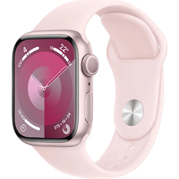 Apple Watch Seri 9 Gps 41MM Pembe Alüminyum Kasa Spor Kordon - M/l MR943TU/A