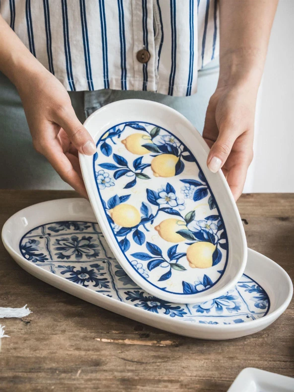 The Mia Odore Di Limone Oval Servis 2li 26 cm ODL0012 - Resim 5