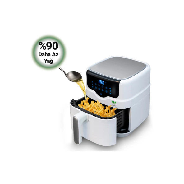 Wiami Wiami Air Fryer 4.5 Litre Beyaz Akıllı Fritöz - 3