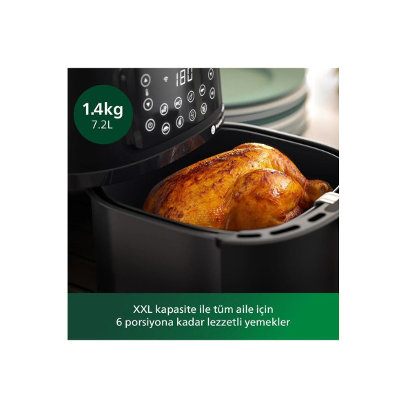 Philips 5000 Serisi XXL Airfryer, Uzaktan Bağlantı, 1.4kg, 7.2L Kapasite + Aksesuarlar, HD9285/96 - 5