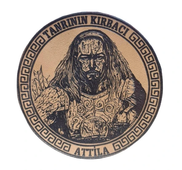 Tanrının Kırbacı Attila - Deri Peç - Arma - Leather Patch