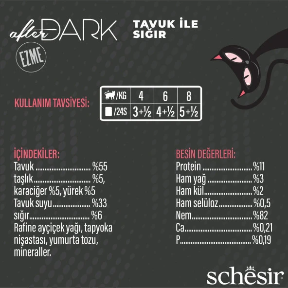 Schesir After Dark Tavuk İle Sığır Paté Konserve 80G - 3