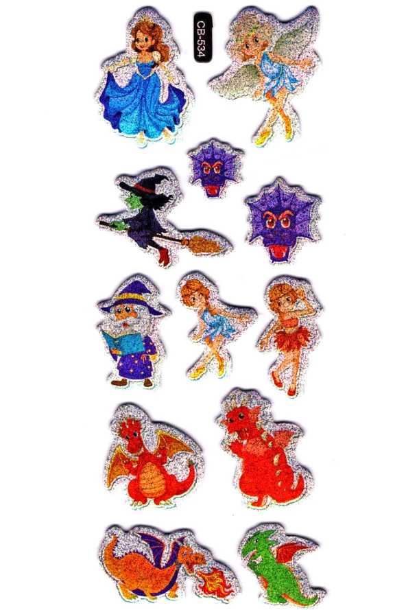 Sticker Kabartmalı Sticker Defter, Planlayıcı Etiket - (cb-534) 16x7 cm- Prenses, Peri ürün görseli 1