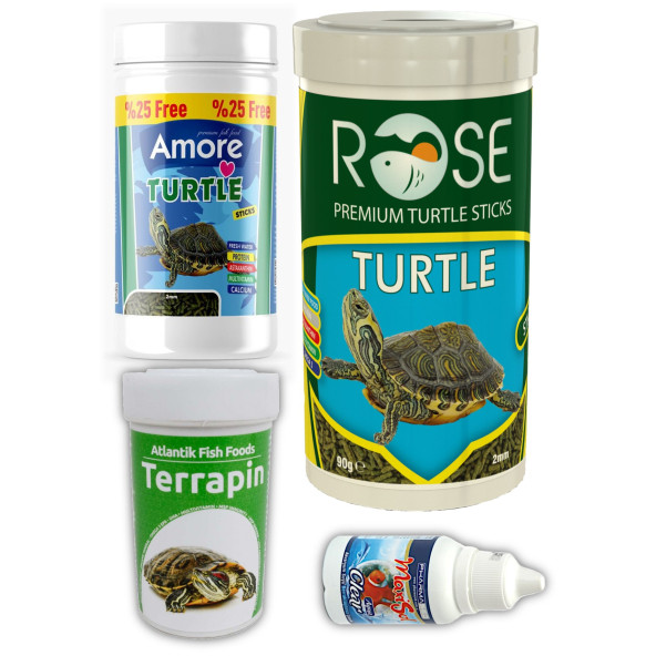 Amore Kaplumbağa Yemi 125ml, 250ml, 100 ml, Clear Berraklaştırıcı Seti