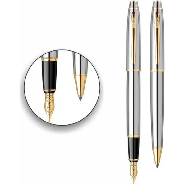 Scrikss 35 Gold D. Kalem Takımı Gold Krom