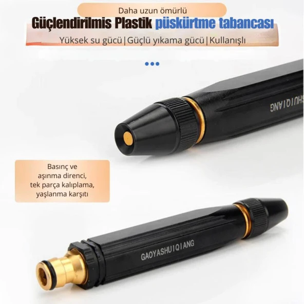 Polham Ayarlanabilir Yüksek Basınçlı Hortum Ucu, Araba, Bahçe Yıkamak İçin Ultra Tazzikli Hortum Ucu - 4