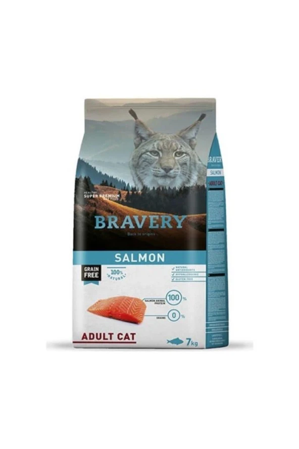 Bravery Bravery Somon Balıklı Yetişkin Kedi Maması 7 kg. ürün görseli 1